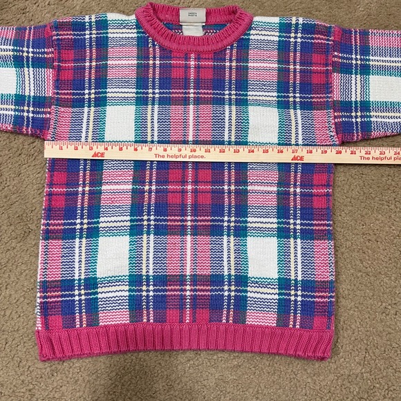 Vintage Multicolor cotton knit grandma sweater - Picture 3 of 5